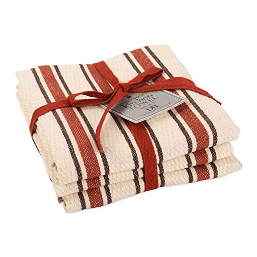 DESIGN IMPORTS Autumn Stripe Heavyweight Kitchen Towel, set of 3